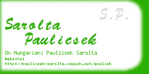 sarolta paulicsek business card